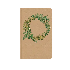 Notes prázdný - A5 - kraft - zelený věnec